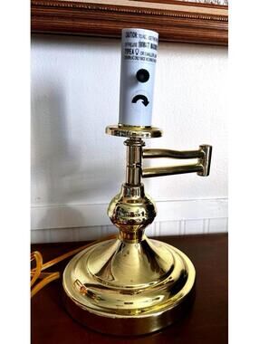 Vintage Brass Desk Lamp Adjustable Swing Arm Library Table Light